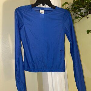 Nike FutureMove Women's Dri-FIT Long-Sleeve Blue Sheer Top